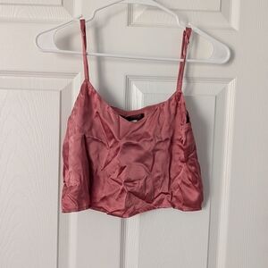 Reformation Rose 100% Silk Cropped Tank